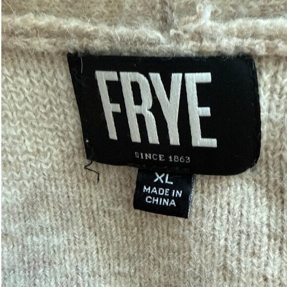 Frye The Cozy Open Front Sweater Cardigan Aztec Oatmeal Heather Combo Size XL - Picture 8 of 13